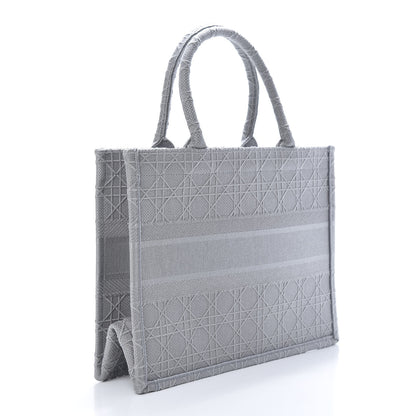 Christian Dior Canvas Embroidered Cannage Medium Book Tote Stone 2 of 9