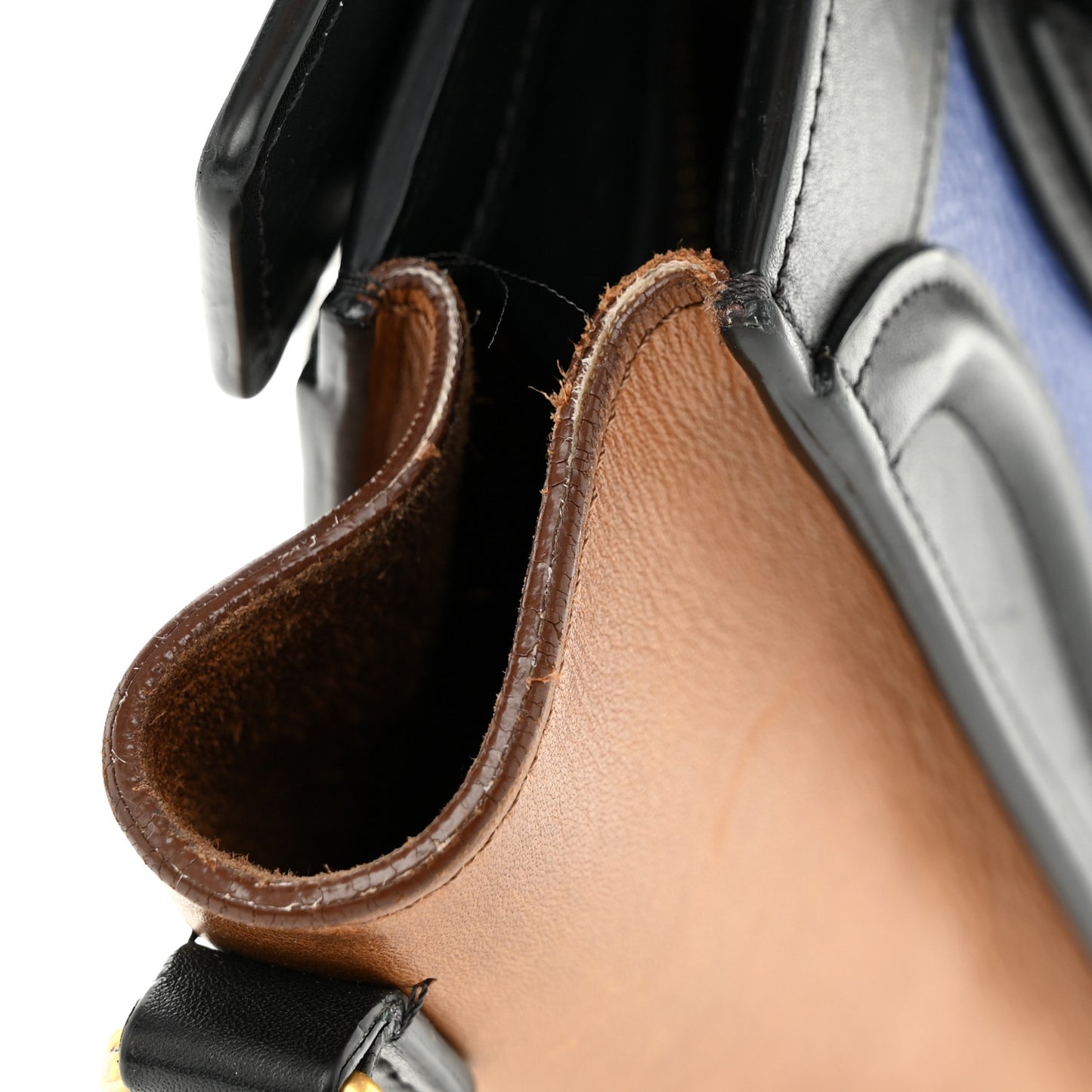 Smooth Drummed Calfskin Nano Tri-Color Luggage Indigo