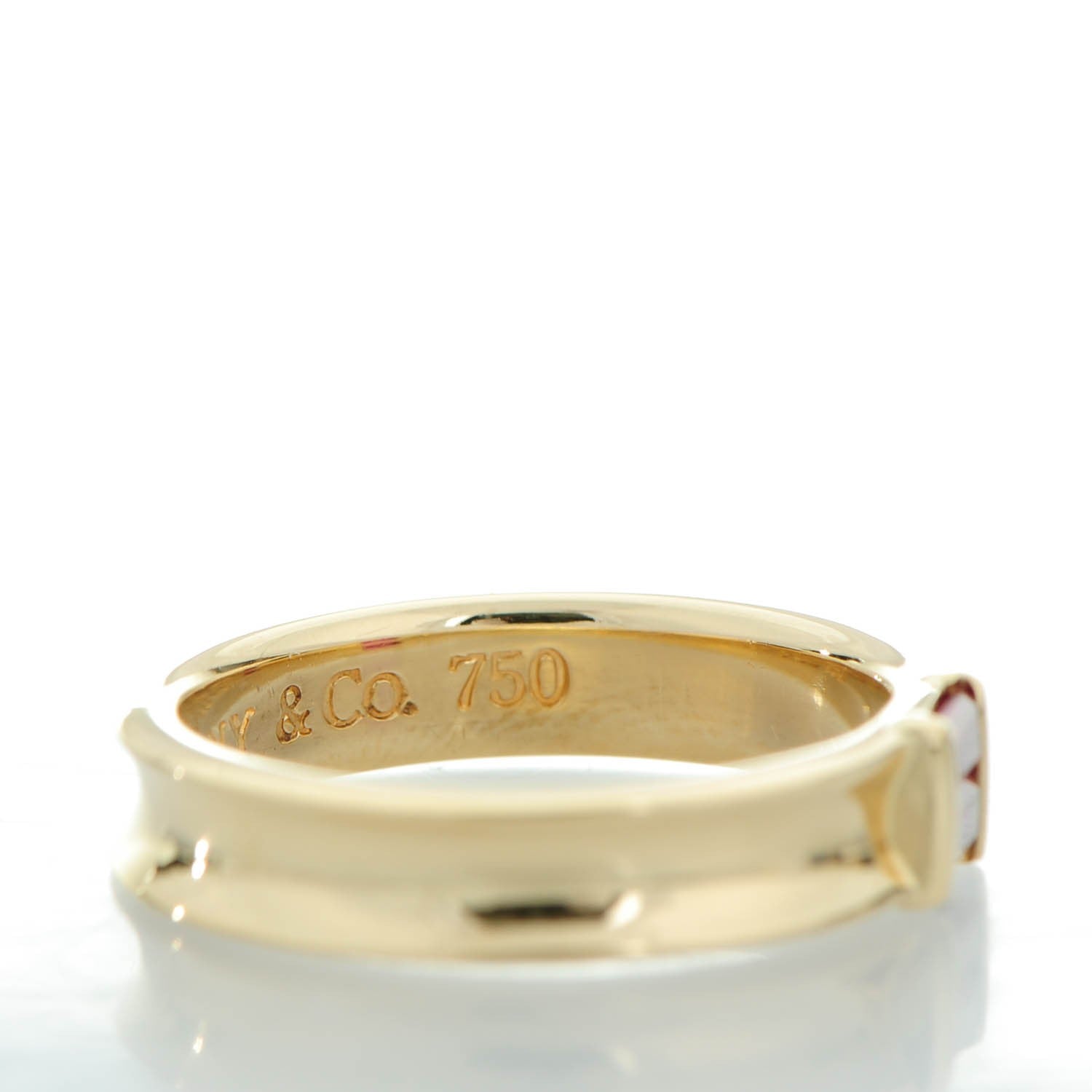 Tiffany 18K Yellow Gold Ruby Stacking Ring 54 7 7 of 7