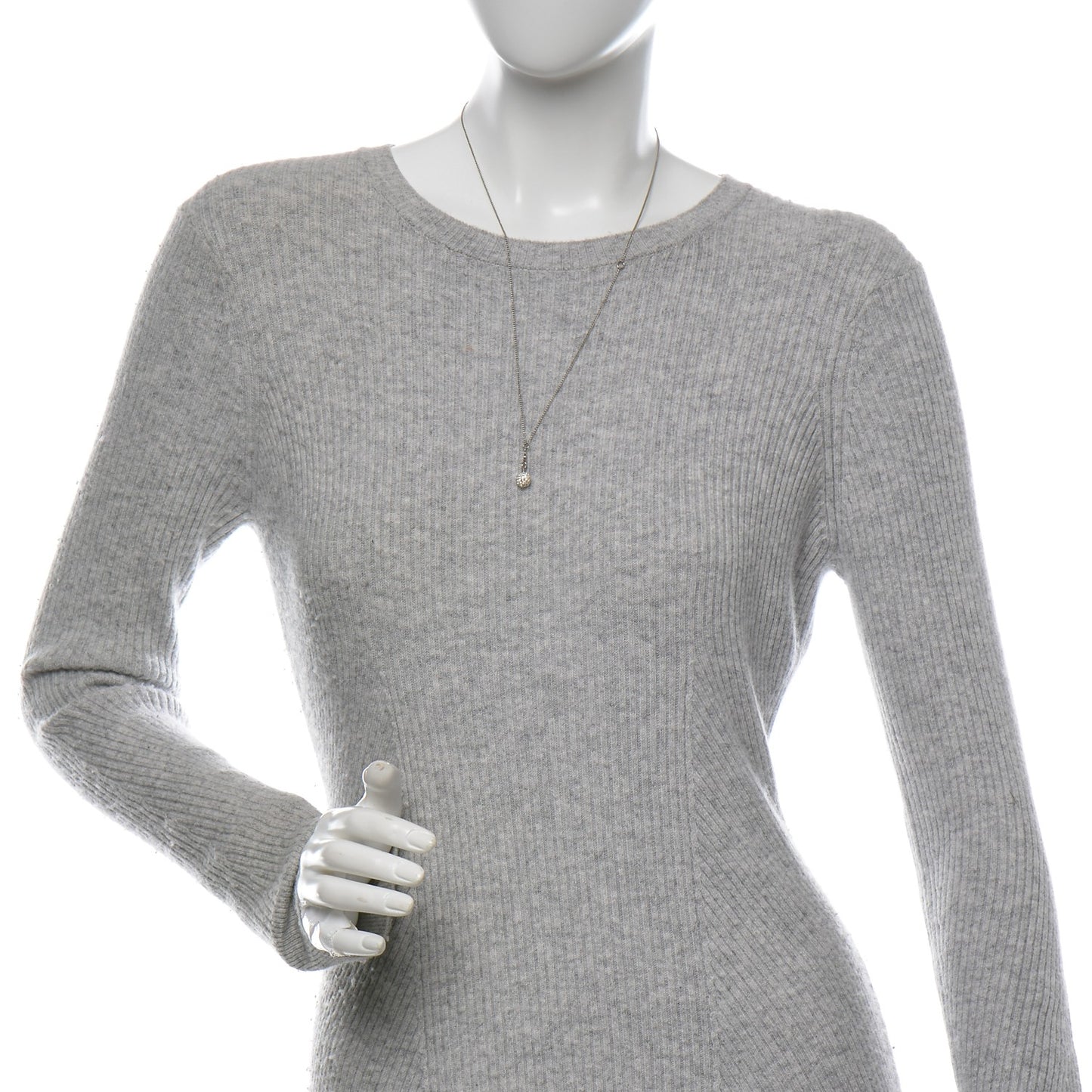 Crystal CC Drop Necklace Silver