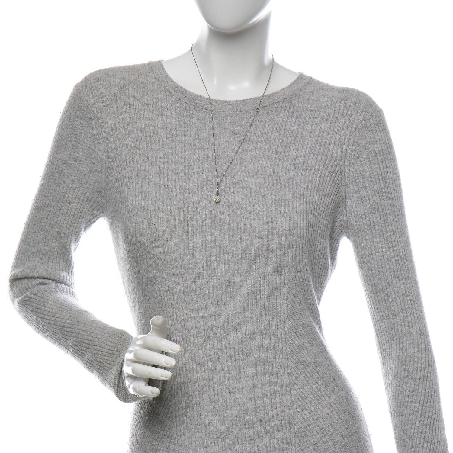 Chanel Crystal CC Drop Necklace Silver 2 of 5