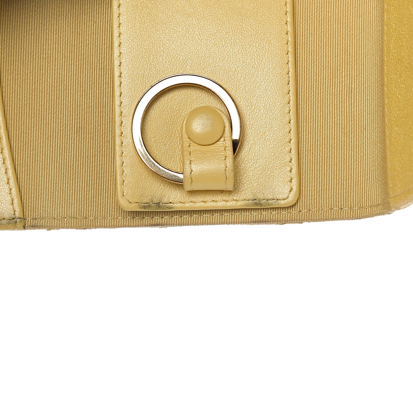 Iridescent Caviar Quilted Classic 4 Key Holder Wallet Yellow