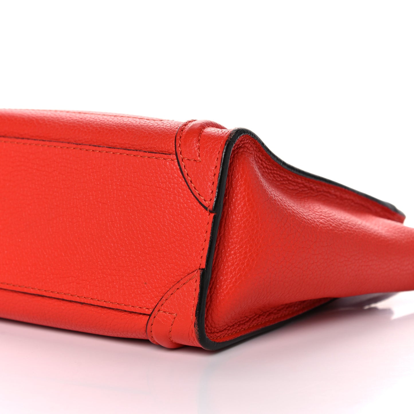 Drummed Calfskin Nano Luggage Vermillion