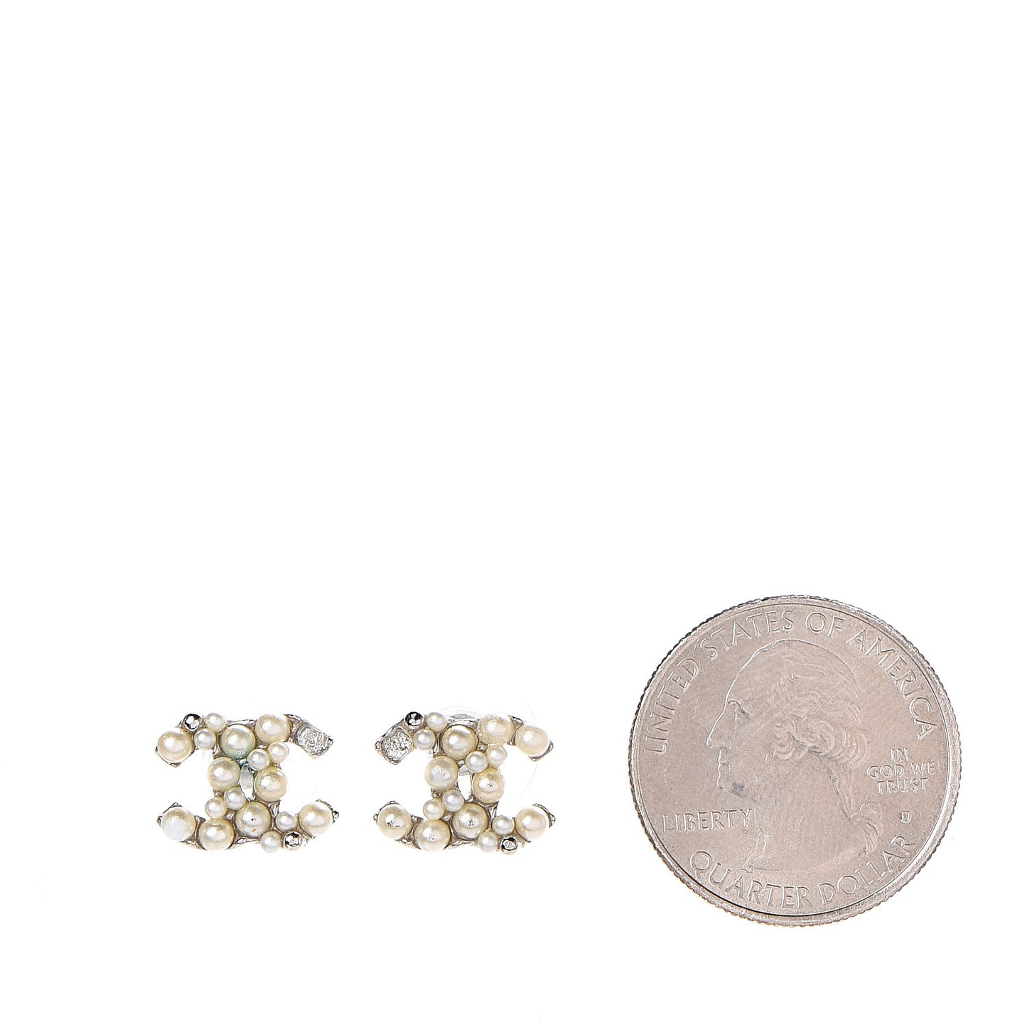Pearl CC Earrings Silver