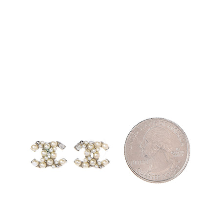 Chanel Pearl CC Earrings Silver 2 of 4