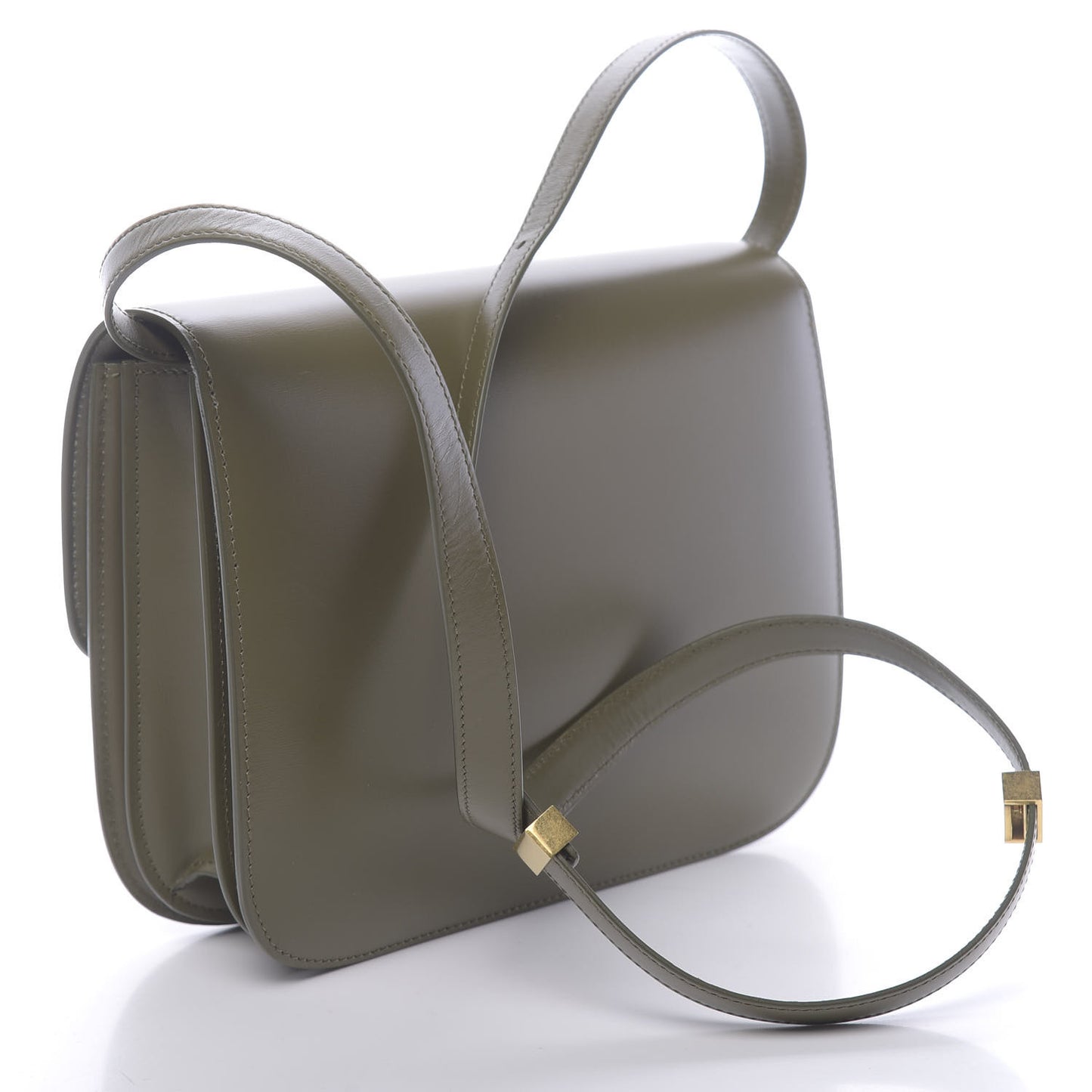 Box Calfskin Classic Box Medium Flap Bag Army Green