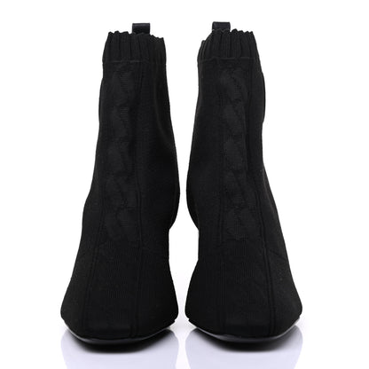 Hermes Knit Calfskin Volver Ankle Boots 37.5 Black 2 of 11
