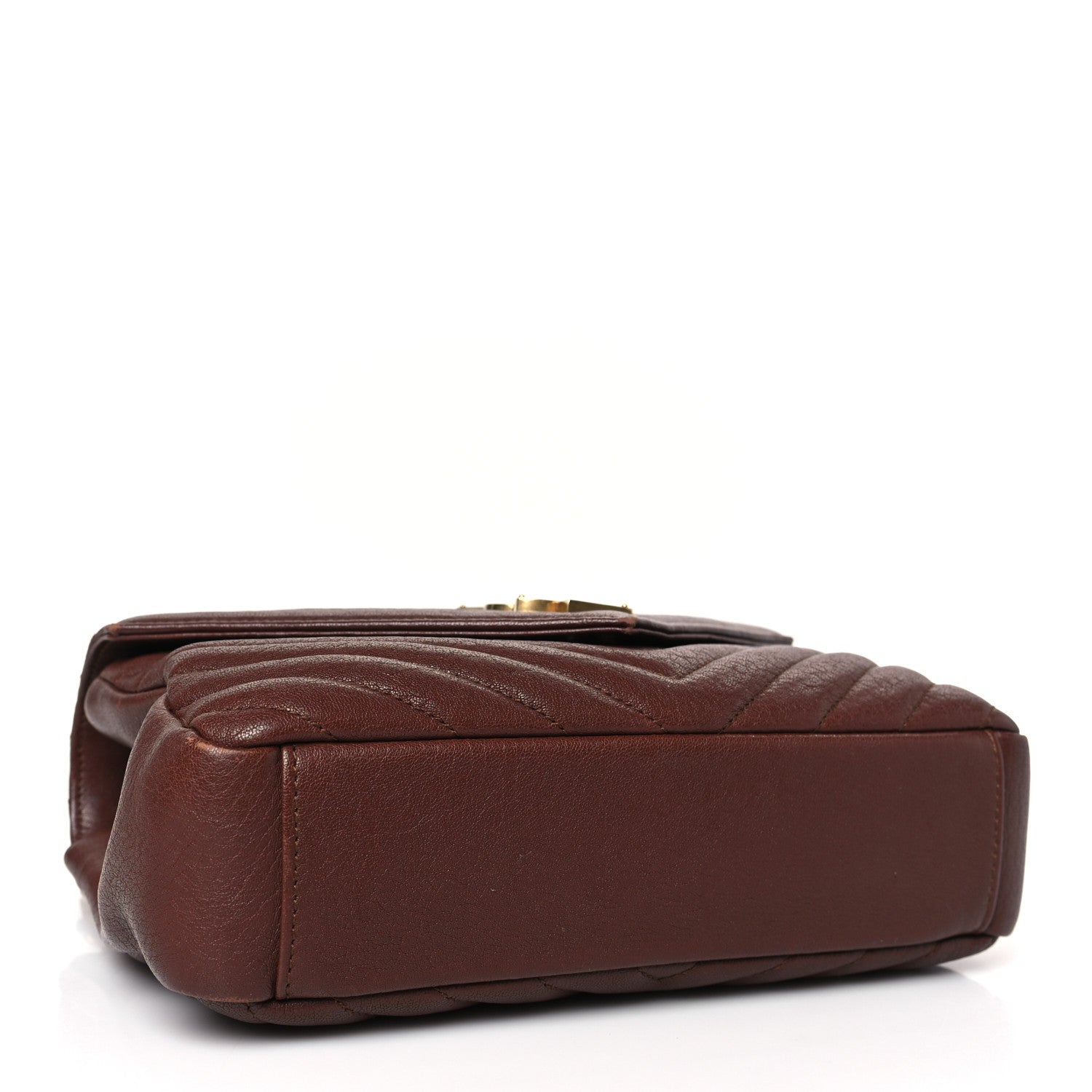 Saint Laurent Sheepskin Matelasse Chevron Monogram Medium College Bag Old Brandy 4 of 12