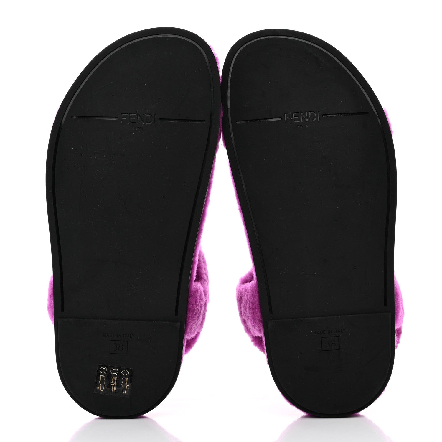Fendi Shearling FF Fendi Feel Sandals 38 Bouganville 5 of 9