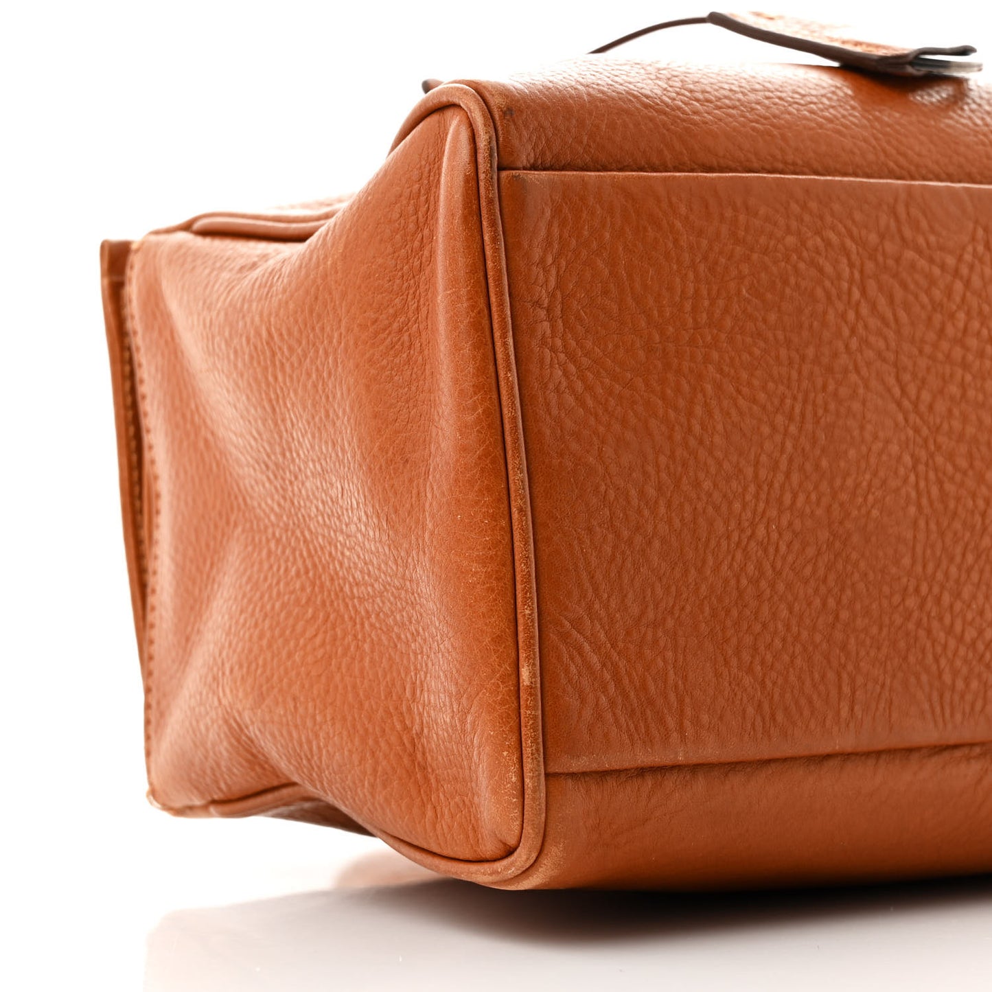 Vitello Daino Turn Lock Frame Shoulder Bag Caramel