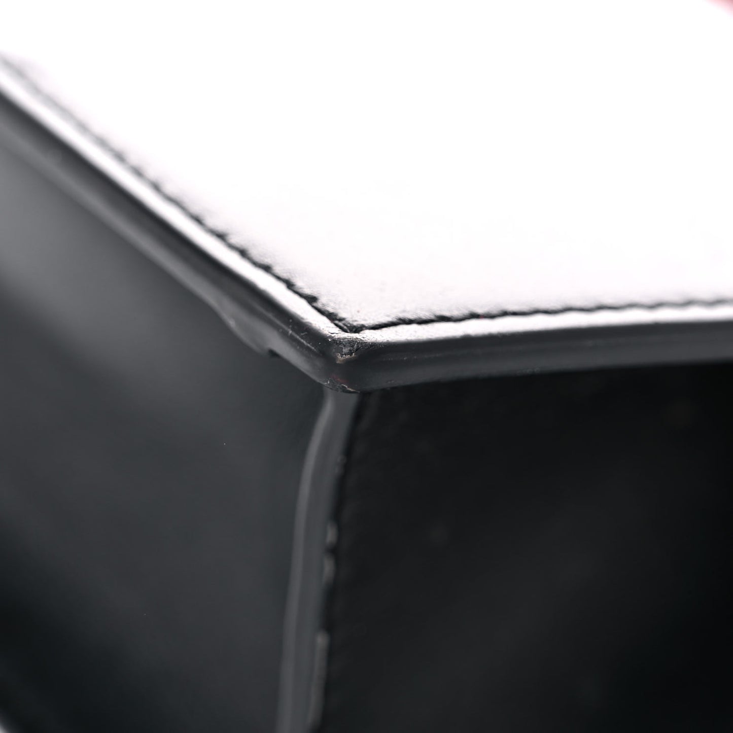 Grained Calfskin Mini Elisa Top Handle Bag Black