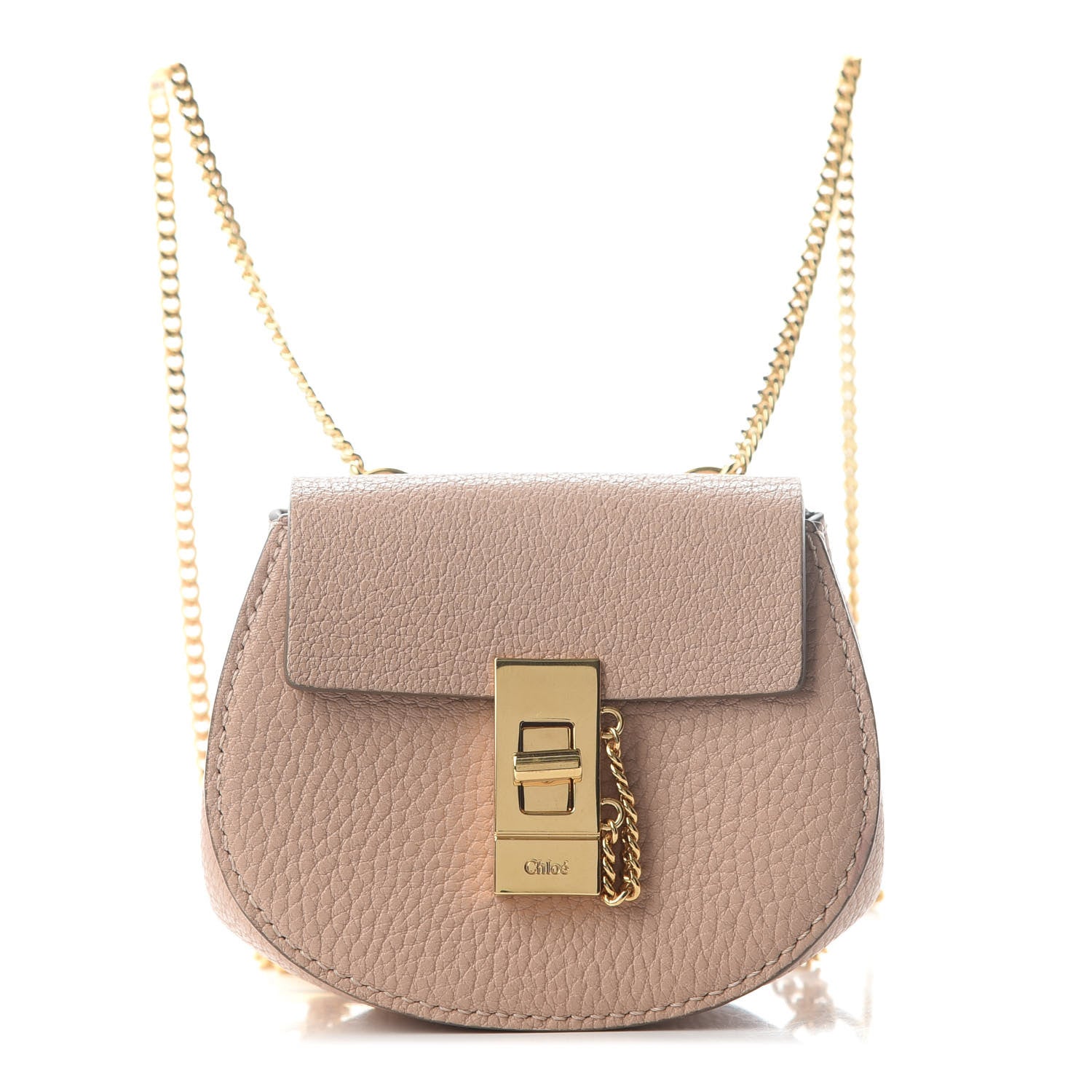 Chloe Grained Lambskin Mini Drew Crossbody Backpack Cement Pink 1 of 5