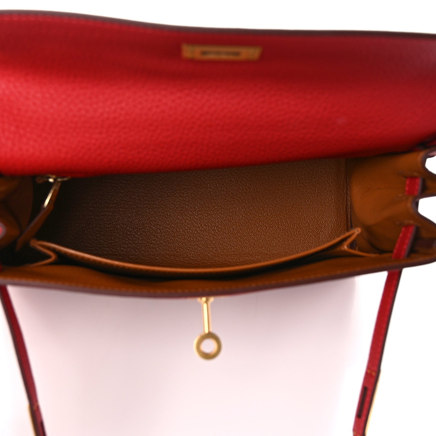 Togo Horseshoe Kelly Retourne 25 Rouge Casaque Gold