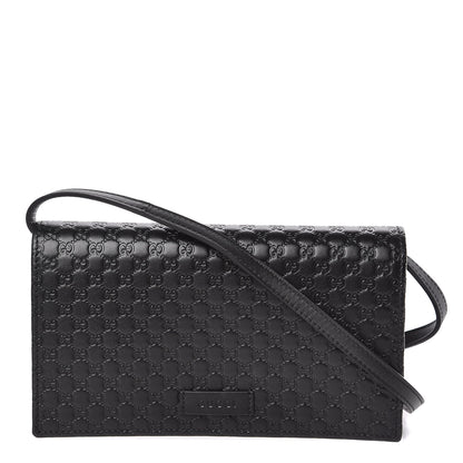 Gucci Microguccissima Crossbody Wallet Black 1 of 9