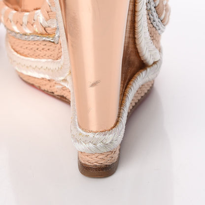 Christian Louboutin Specchio Calfskin Tresse Santa Maria 140 Wedges 37.5 Nude 11 of 20