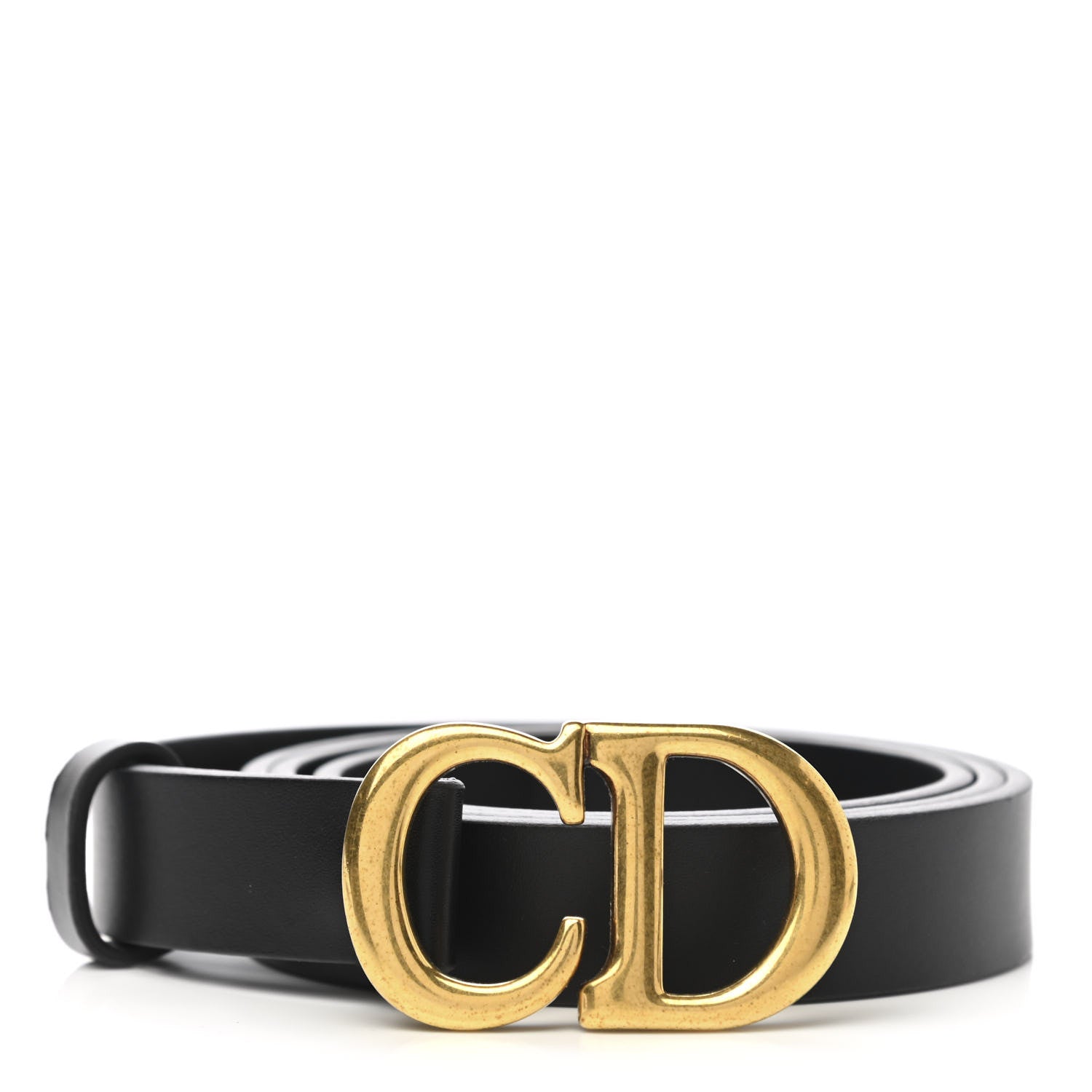 Christian Dior Calfskin Saddle Belt 80 Black 1 of 6