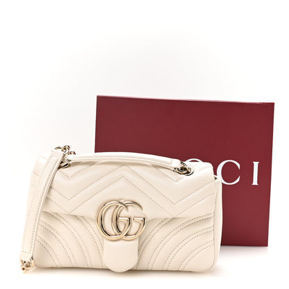 Gucci Lambskin Matelasse Small GG Marmont Shoulder Bag White 11 of 11