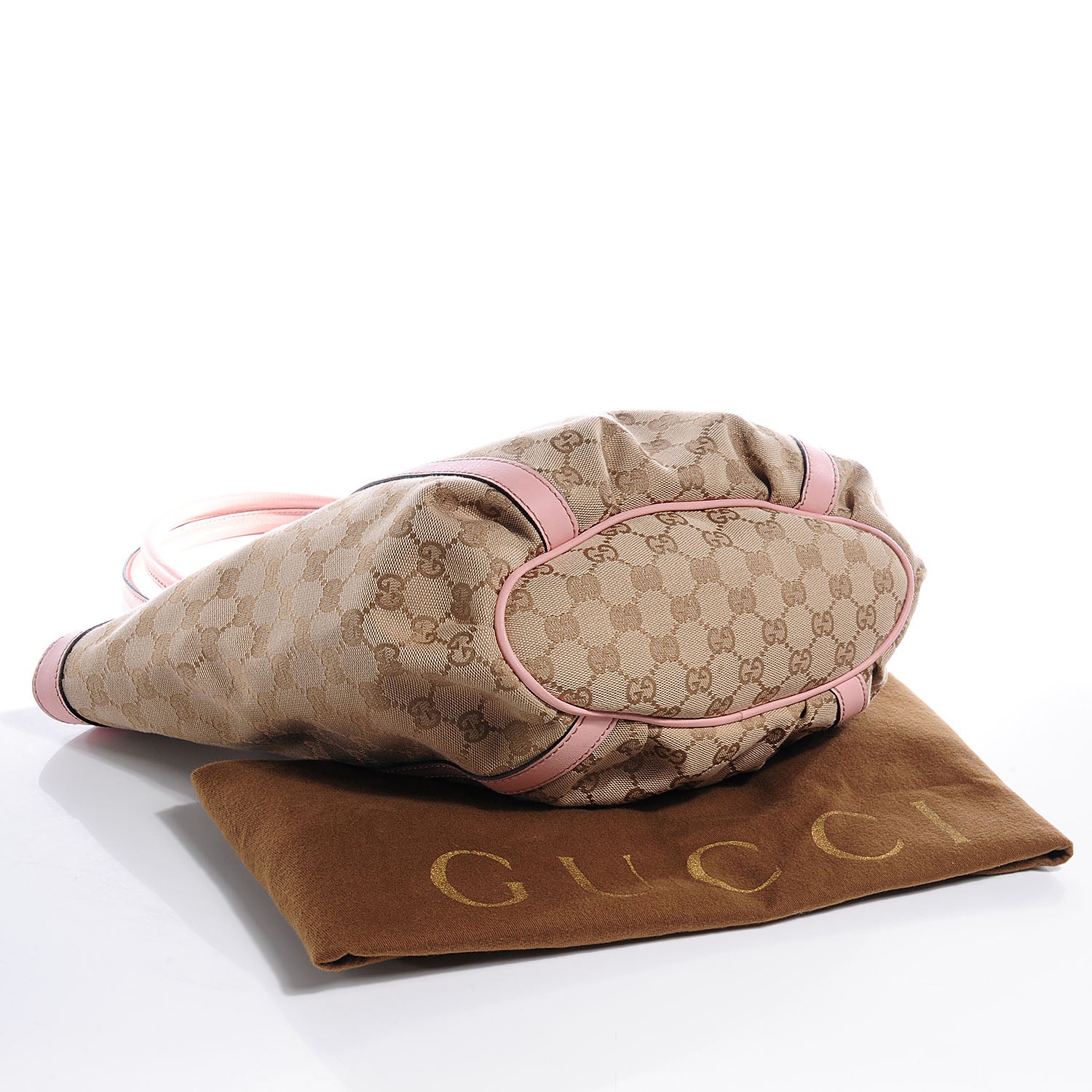 Gucci Monogram Medium D Gold Ring Tote Pink 4 of 7