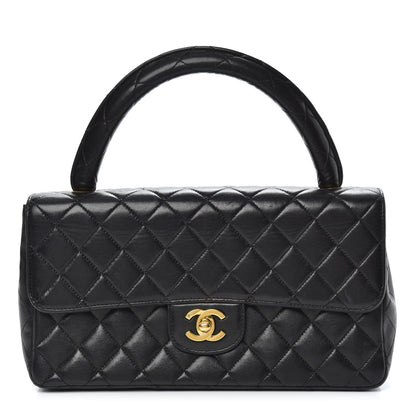 Chanel Lambskin Quilted Medium Rectangular Kelly Flap Bag Black 1 of 15