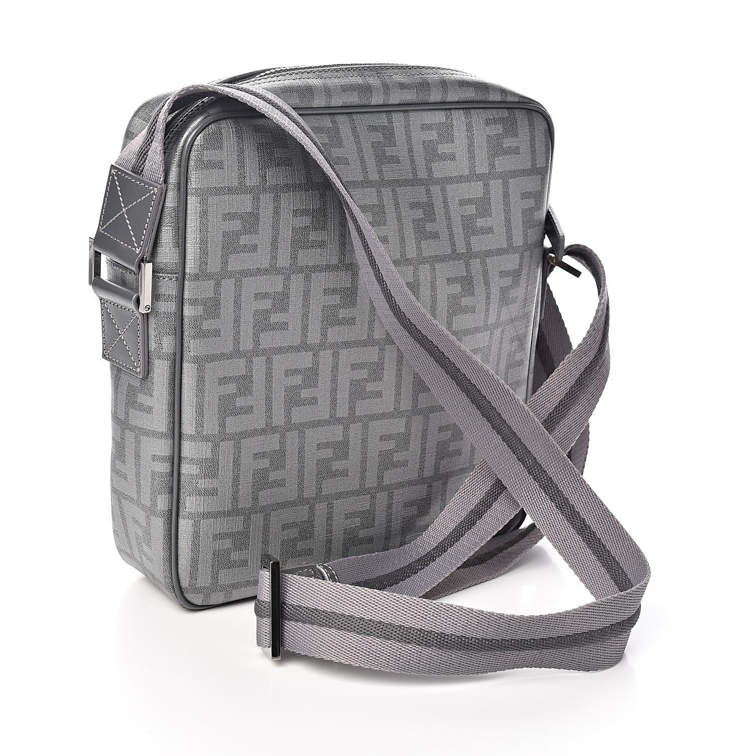 Fendi Zucca Spalmati Messenger Bag Grey 2 of 9
