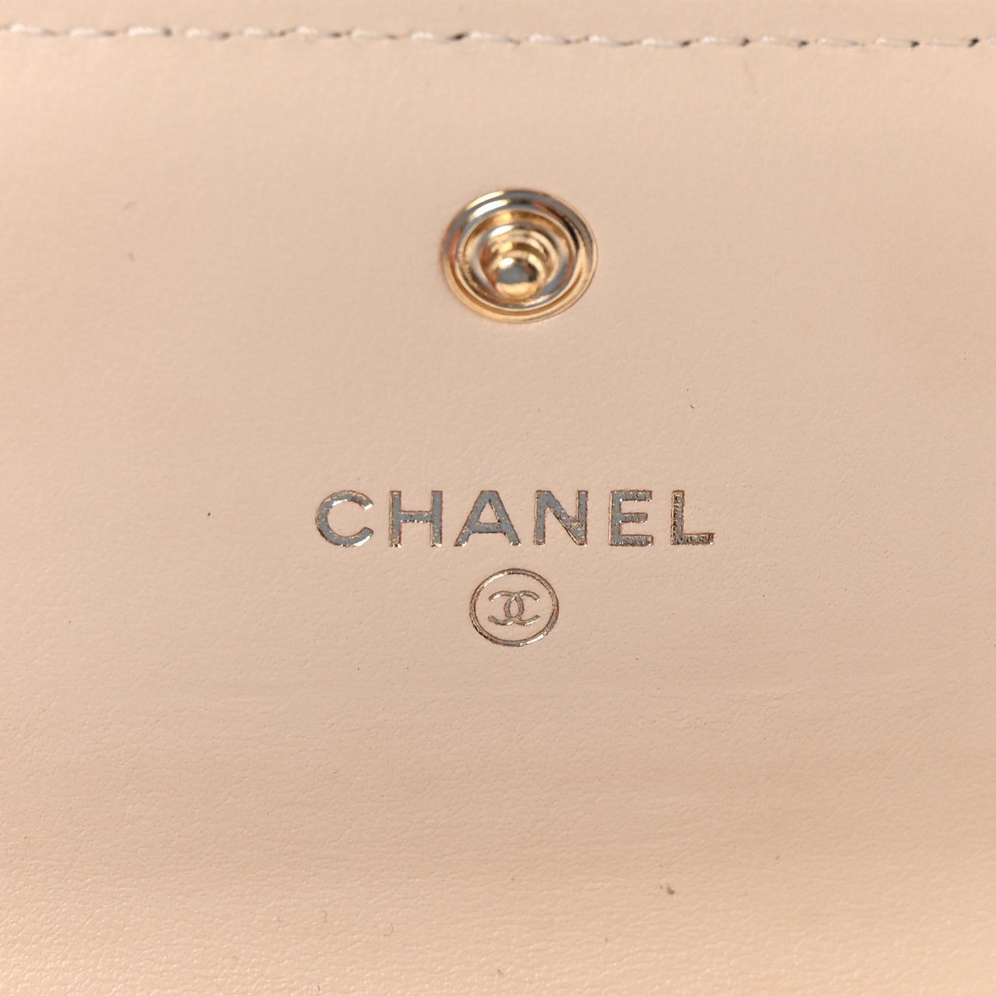 Shiny Goatskin Quilted Chanel 19 Flap Wallet Beige