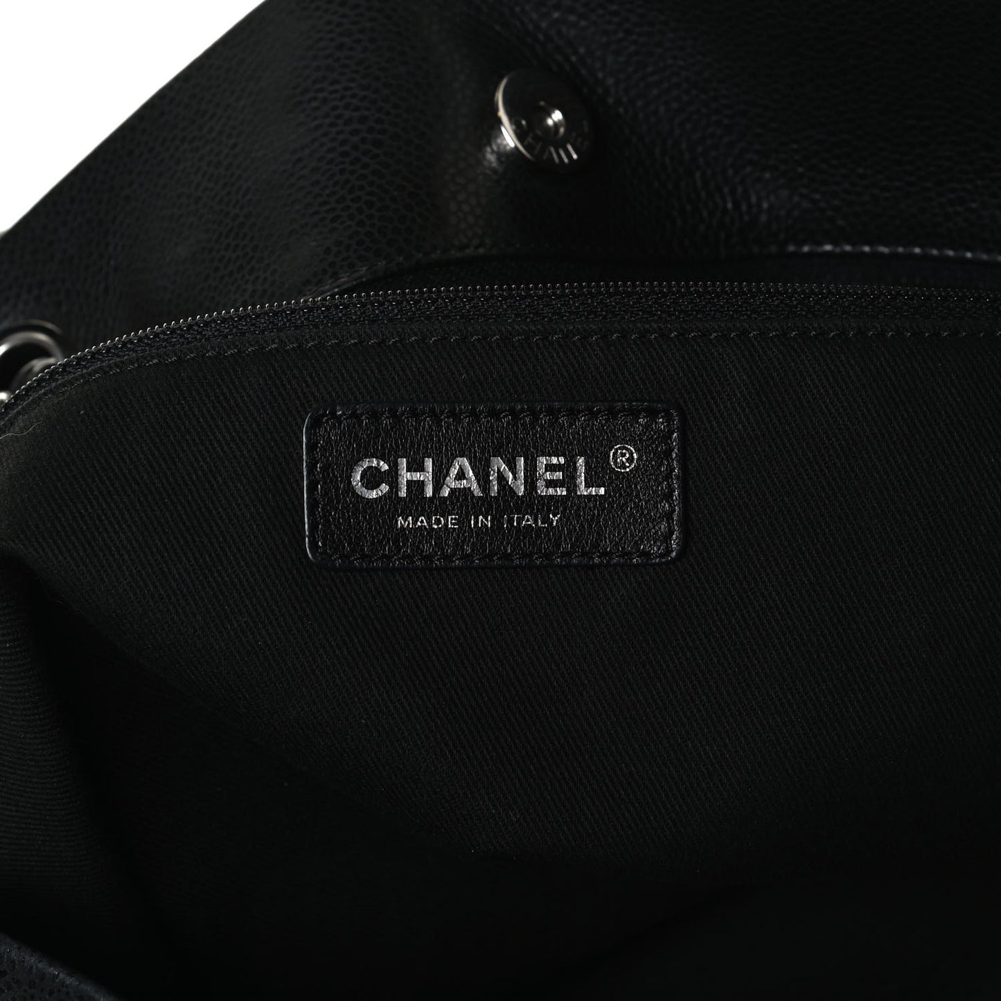 Soft Caviar Large Timeless CC Shopping Tote Black