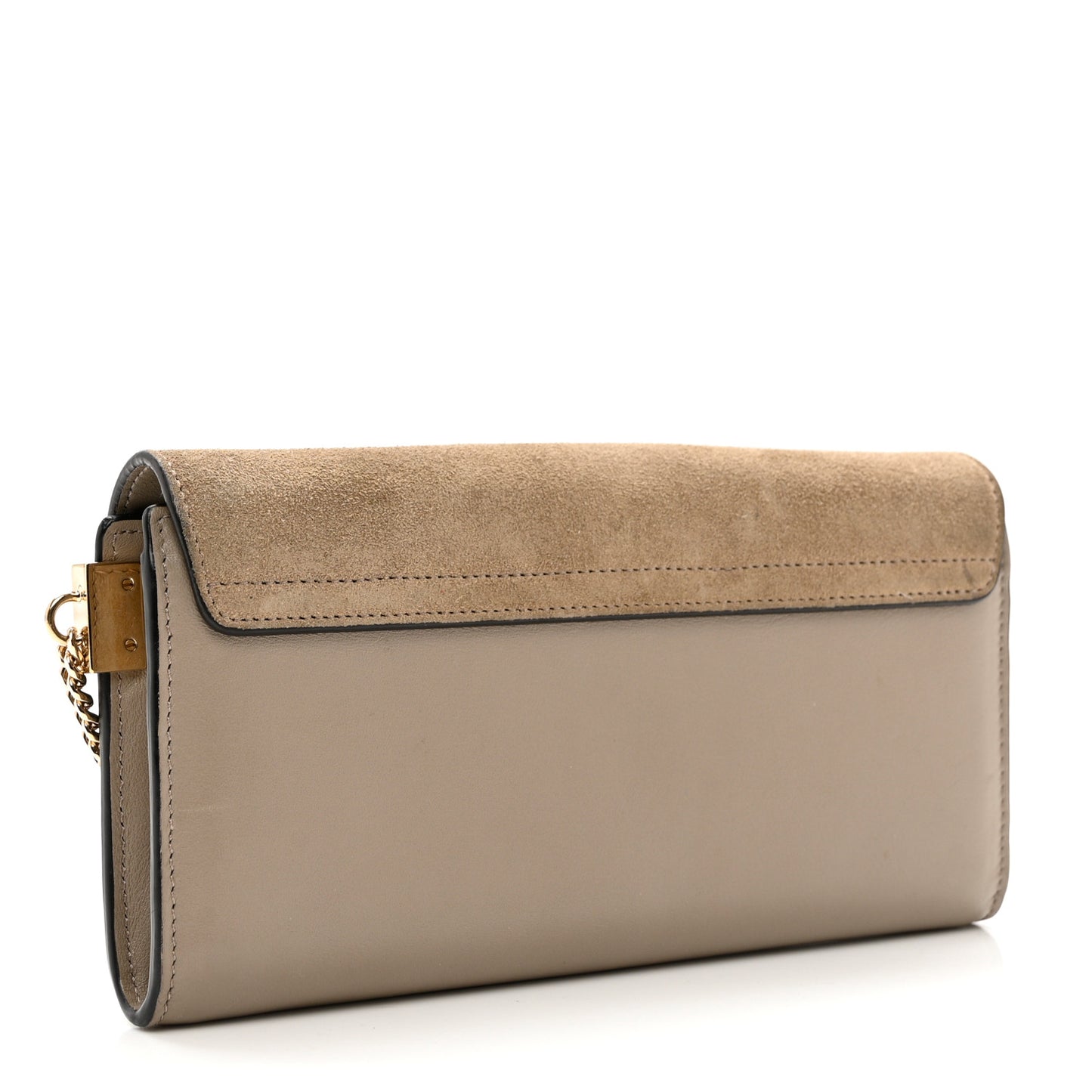 Suede Calfskin Faye Wallet Motty Grey