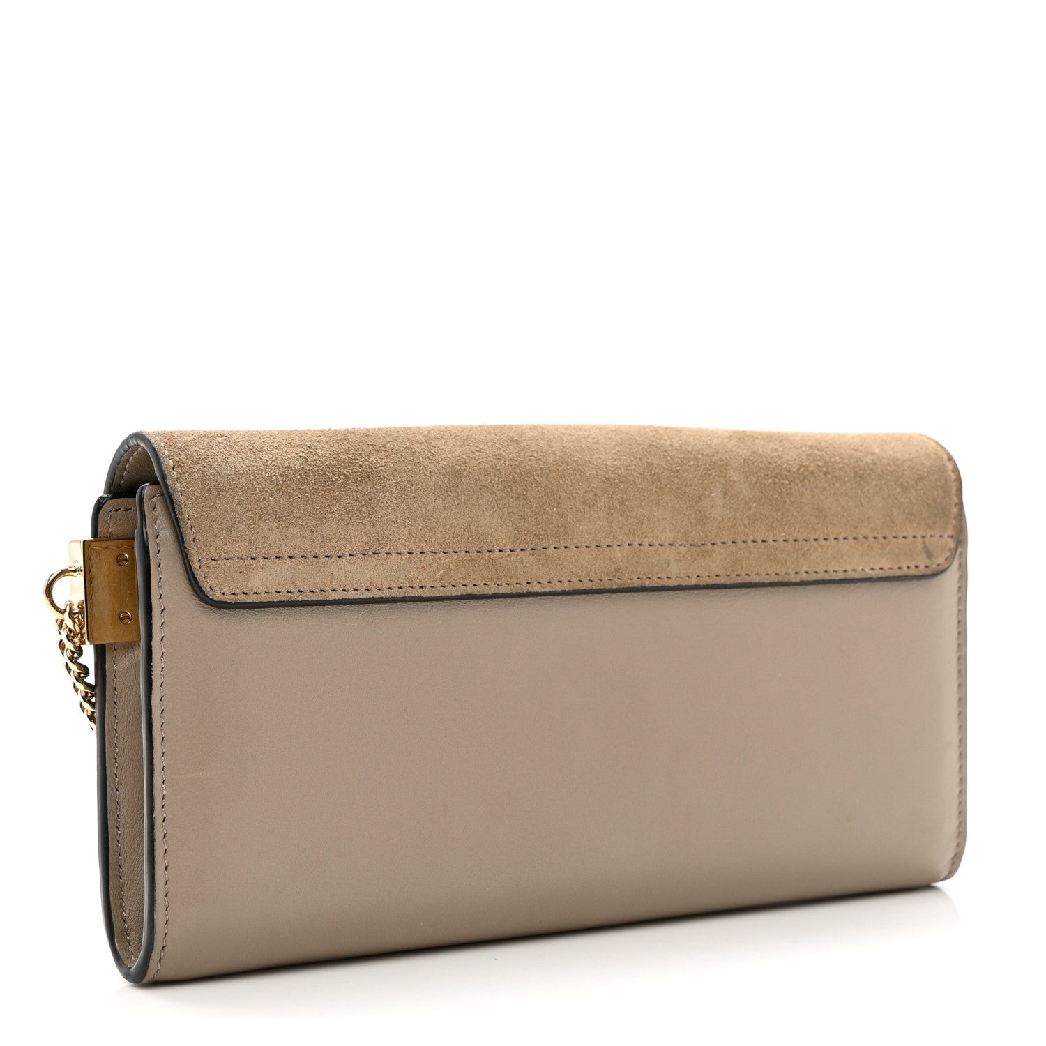 Chloe Suede Calfskin Faye Wallet Motty Grey 3 of 8