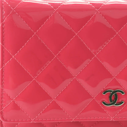 Chanel Patent Quilted Wallet On Chain WOC Pink 2 of 10