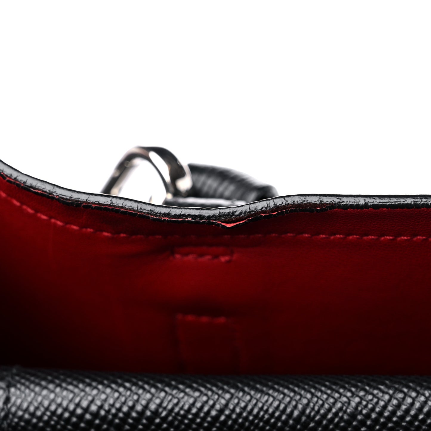 Saffiano Cuir Medium Double Handle Tote Black Fuoco