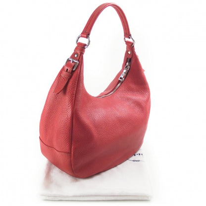 Prada Cervo Lux Hobo Fuchsia Red 3 of 12
