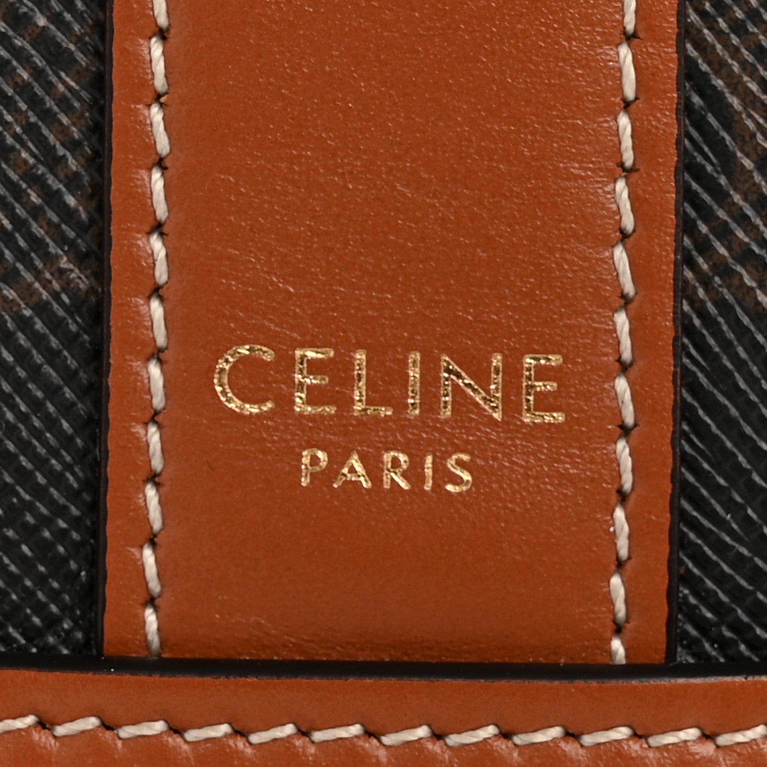 Celine Triomphe Canvas Calfskin Medium Bucket Bag Tan 6 of 12
