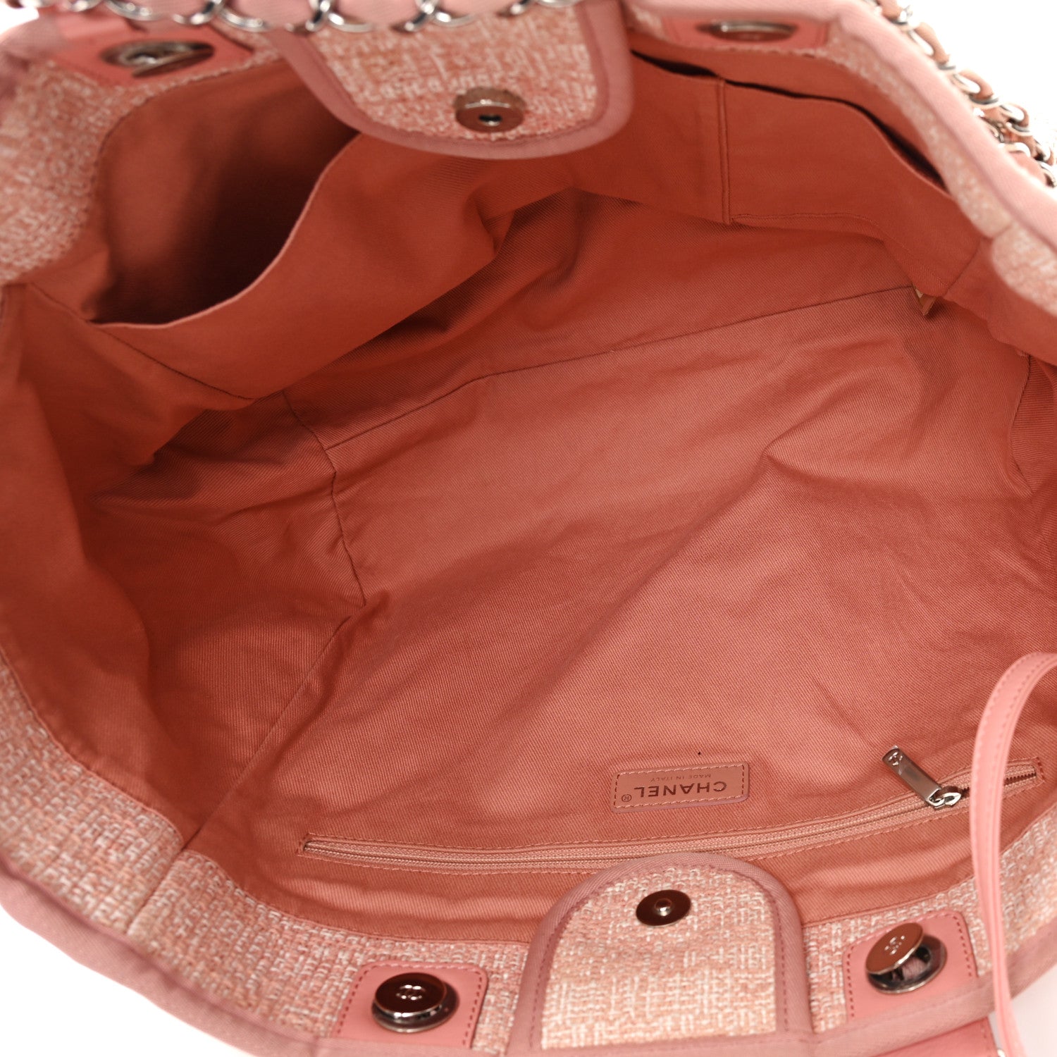 Chanel Lurex Boucle Deauville Medium Tote Pink 5 of 11