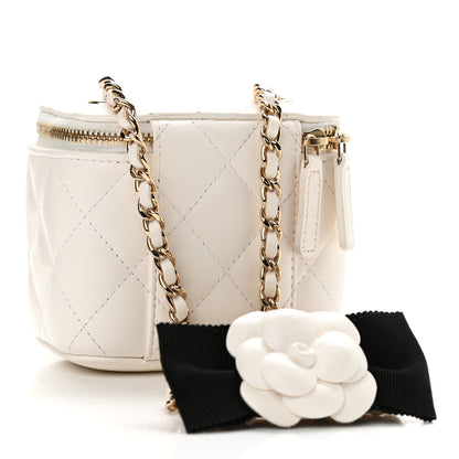 Chanel Lambskin Quilted My Chanel Lady Vanity Case With Chain White 3 of 11