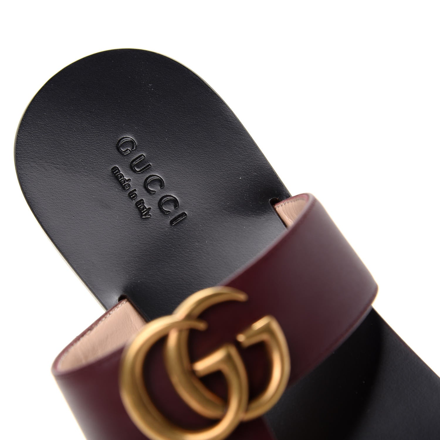 Gucci Calfskin GG Marmont Thong Sandals 36.5 Vintage Bordeaux 8 of 10