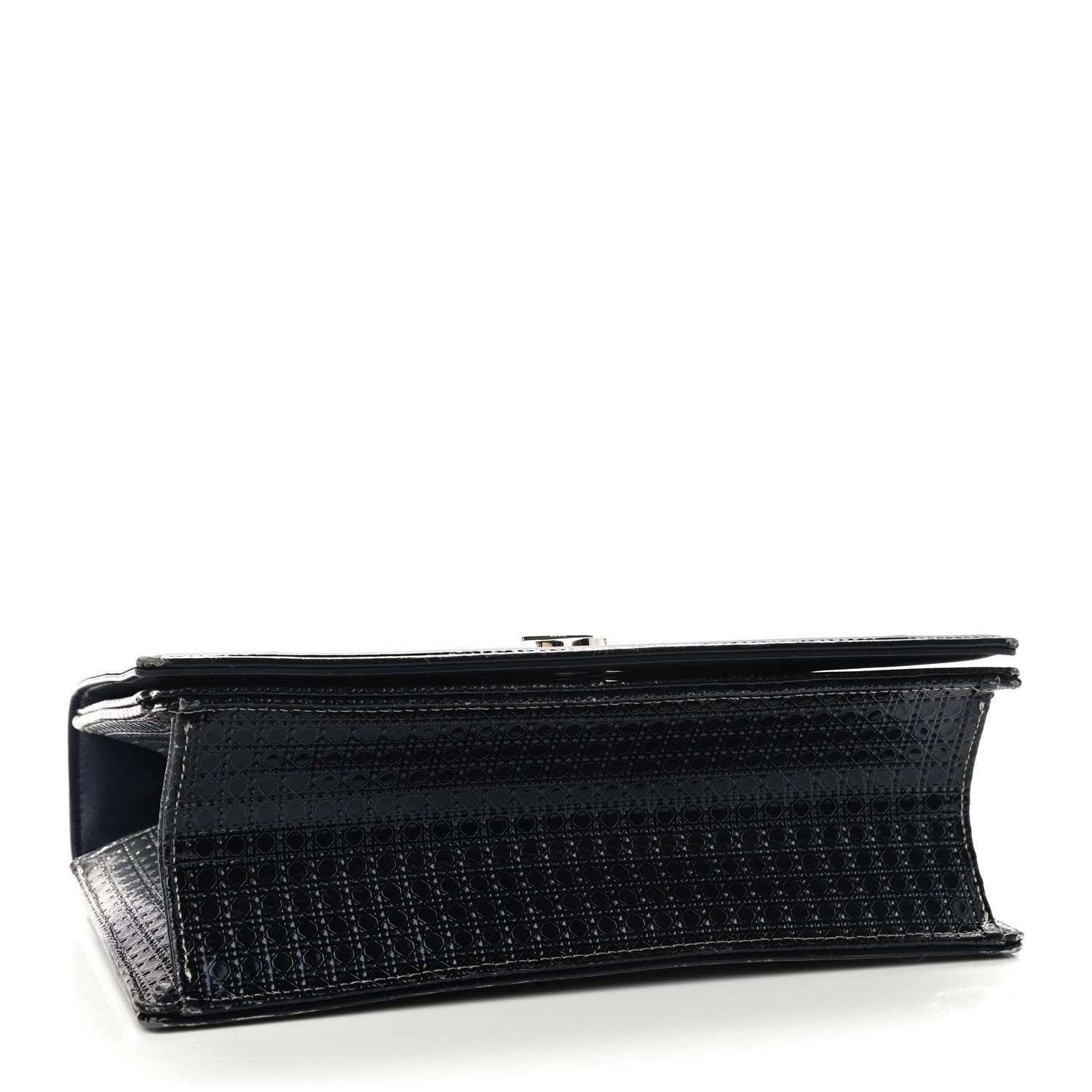 Christian Dior Metallic Patent Micro-Cannage Gradient Medium Diorama Flap Bag Silver Blue 4 of 8