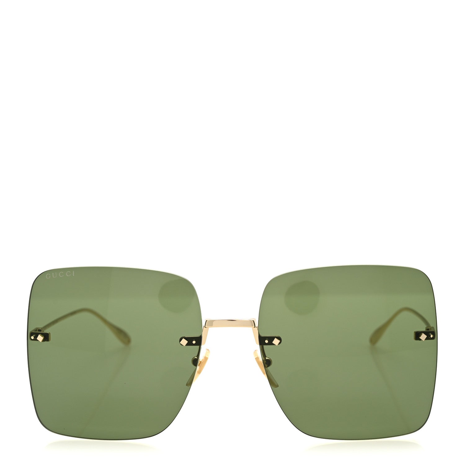 Gucci Acetate Detachable Charm Square Frame Sunglasses GG1147S Green 2 of 9