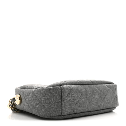 Chanel Iridescent Caviar Flat Quilted Small Coco Tassel Camera Case Grey 4 of 10