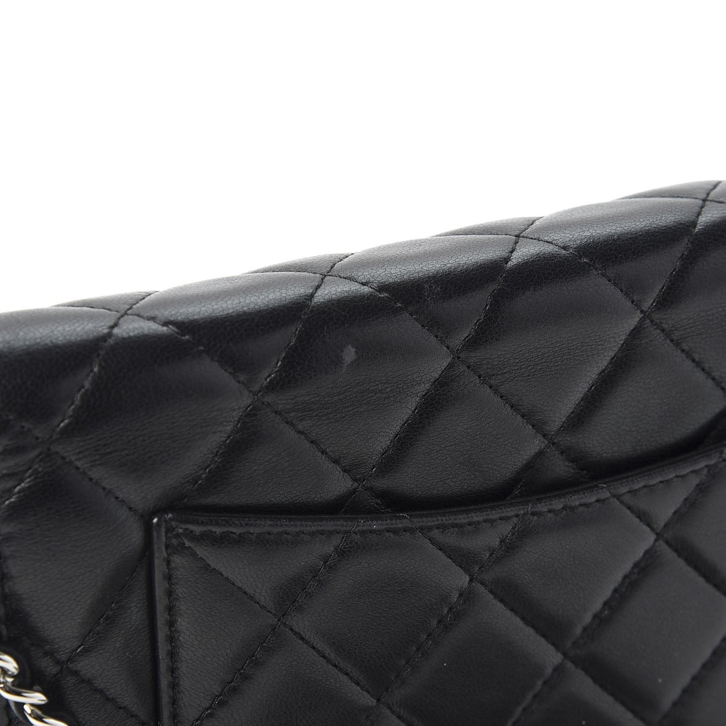 Lambskin Quilted Wallet On Chain WOC Black