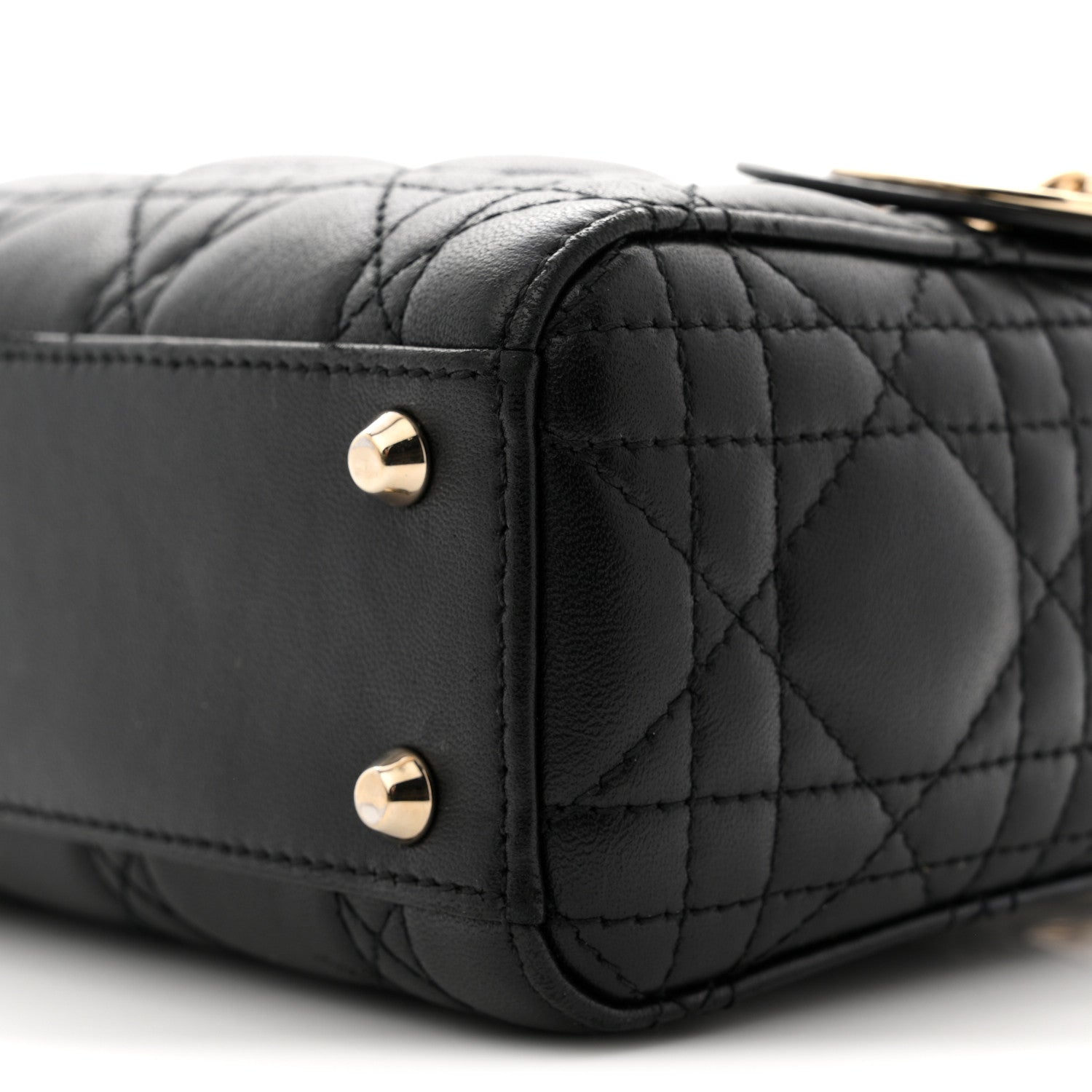 Christian Dior Lambskin Cannage Mini Lady Dior Black 10 of 11