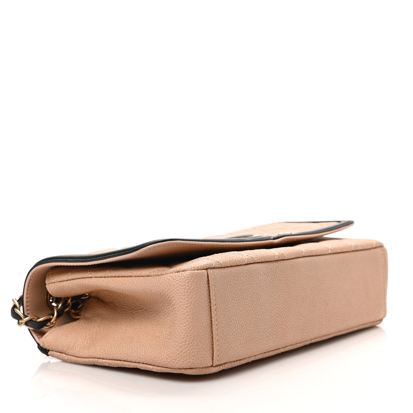 Caviar Quilted Medium CC Filigree Flap Beige Black