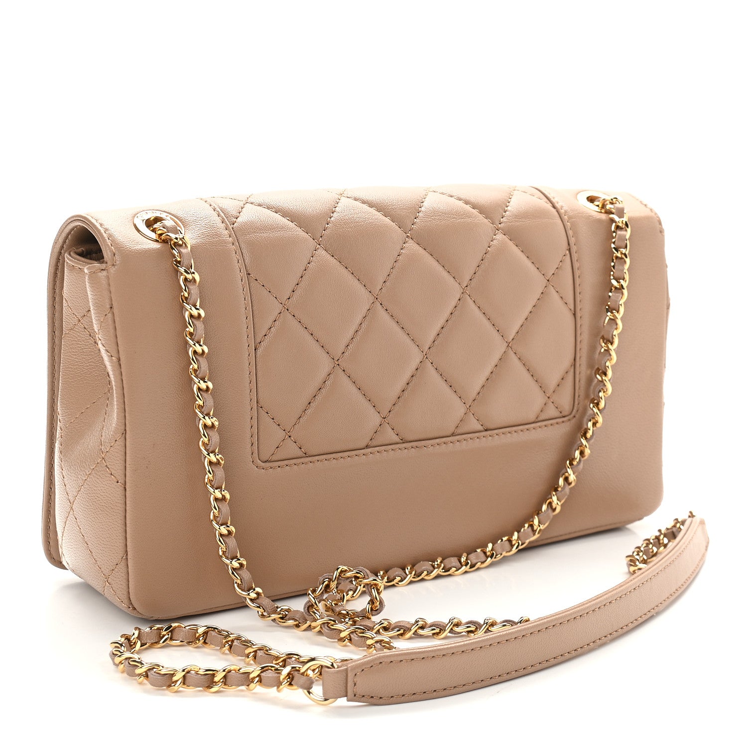 Chanel Sheepskin Quilted Medium Vintage Mademoiselle Flap Beige 2 of 10