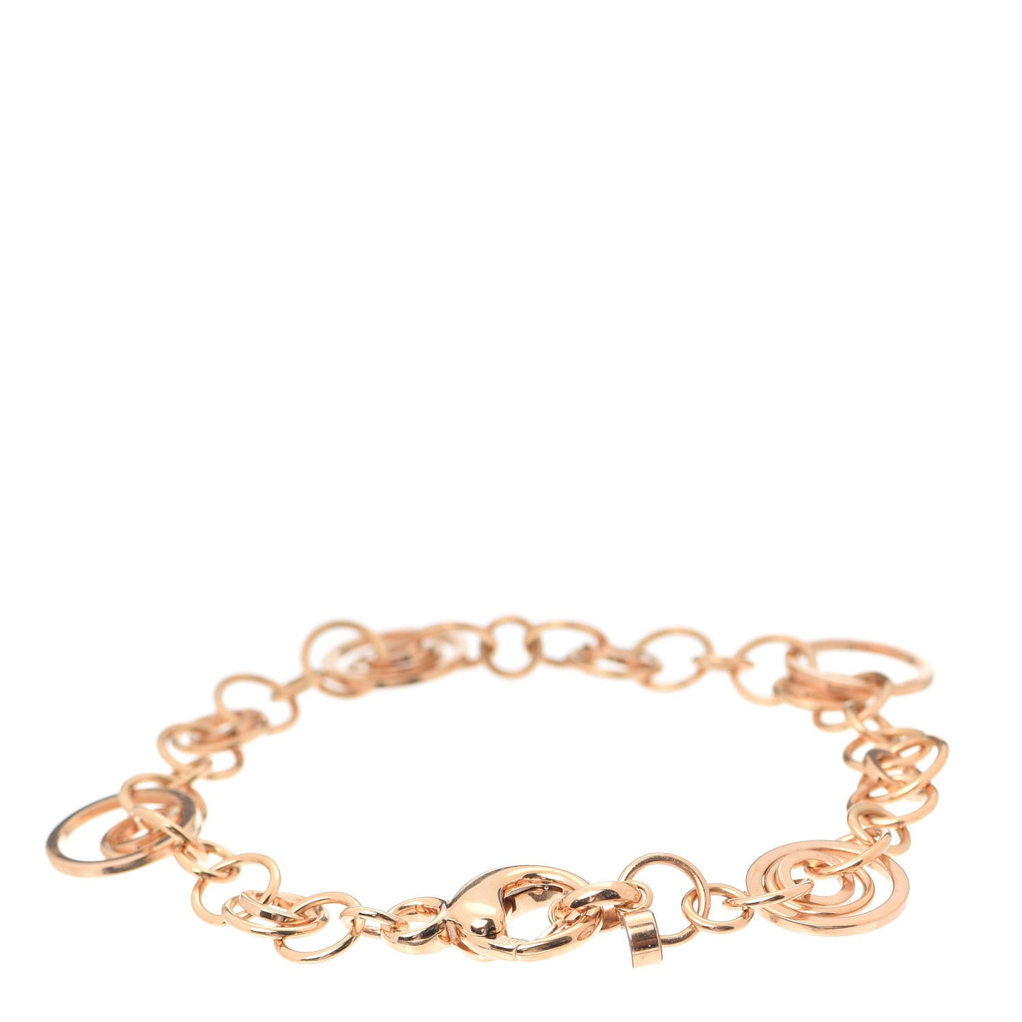 18K Rose Gold Happy Diamond Circle Link Bracelet