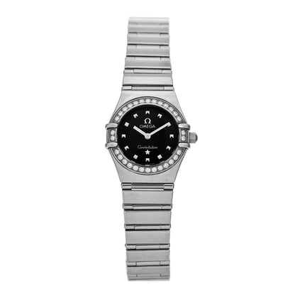 Omega Stainless Steel Diamond Bezel 22mm Constellation My Choice Quartz Watch Black 1465.71.00 1 of 4