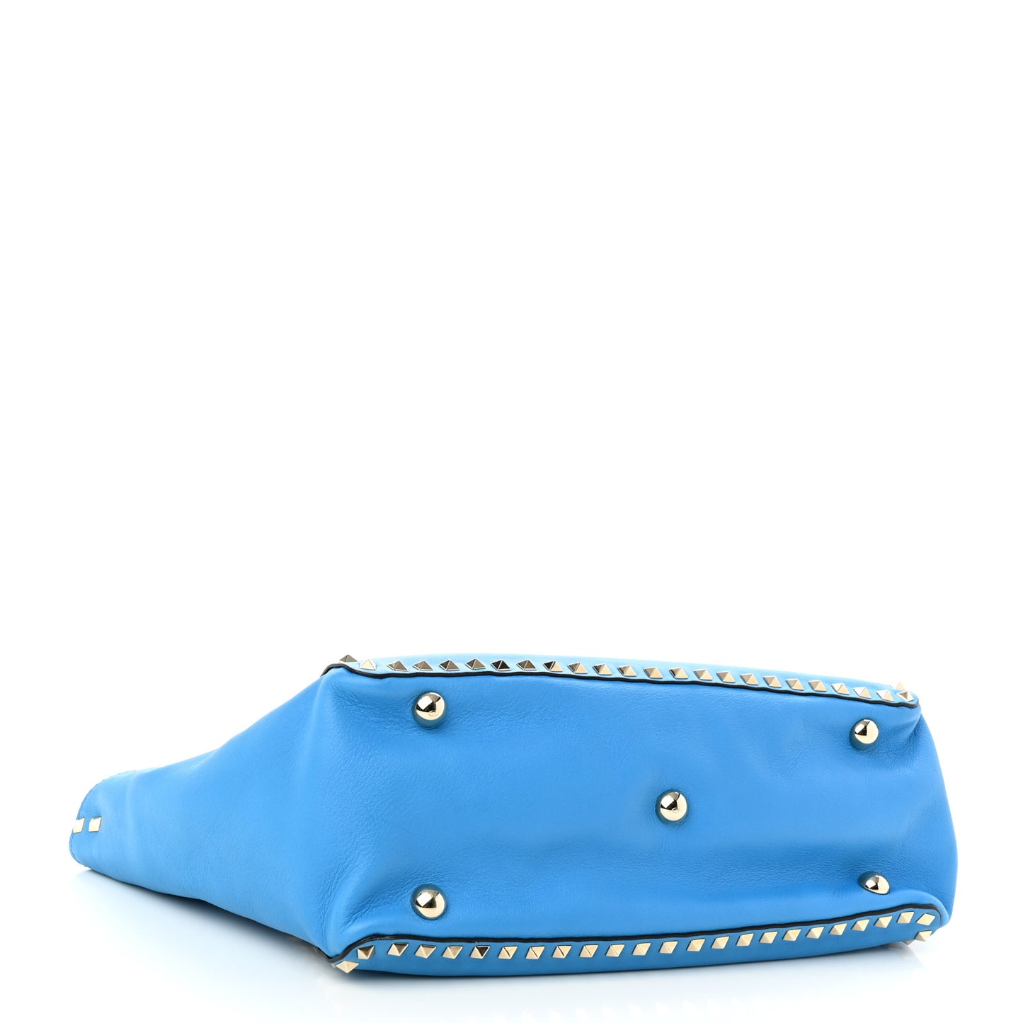 Vitello Medium Rockstud Tote Blue Fluo