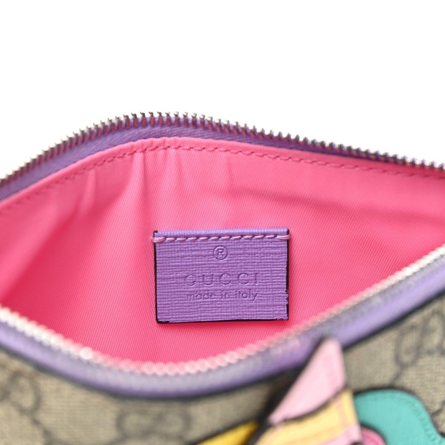 GG Supreme Monogram Kid's Unicorn Zip Pouch Multicolor
