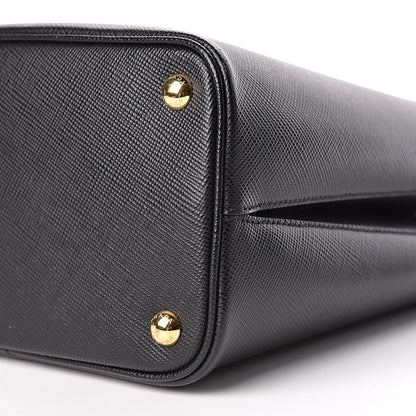 Prada Saffiano Cuir Medium Panier Bucket Bag Black Fuoco 10 of 10