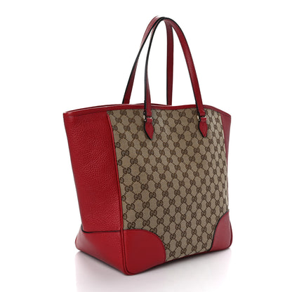Gucci Monogram Bree Zippered Tote Beige Red 3 of 11