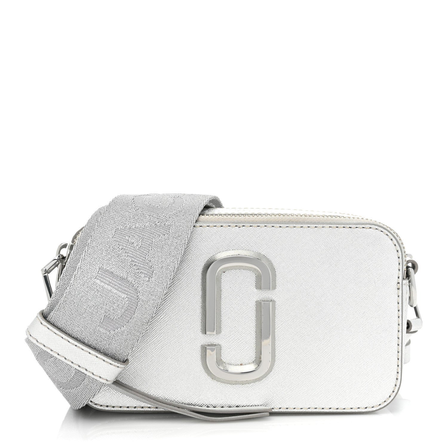 Marc Jacobs Saffiano Small Snapshot Camera Bag Silver 1 of 10