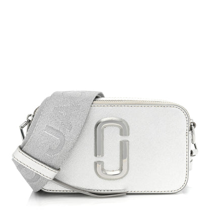 Marc Jacobs Saffiano Small Snapshot Camera Bag Silver 1 of 10